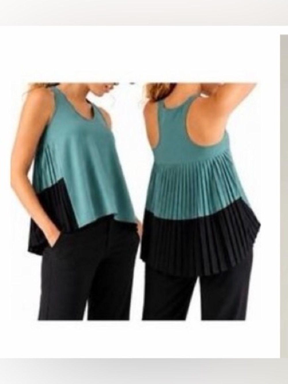 Athleta Tank Top Swing Top sz M high low pleated feminine comfy lightweight